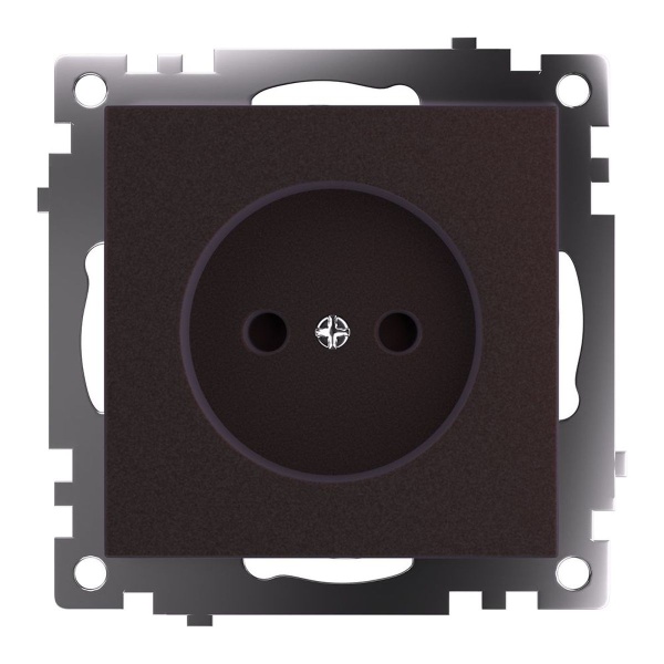 Розетка однаместная с защитной шторкой Stekker Катрин шоколад GLS10-7109-04 49025