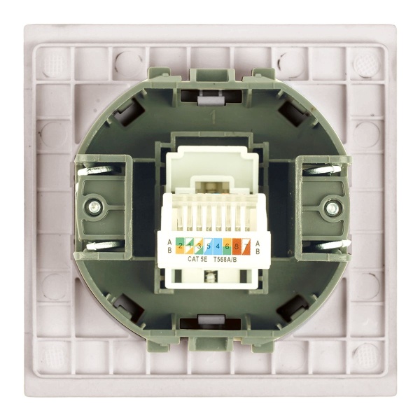 Розетка компьютерная 1-местная RJ-45 (механизм) Stekker Мия RST00-3117-08 пудровый жемчуг 50480