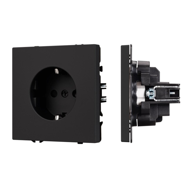 Механизм электрической розетки SCT-NOBE-MEU1-SFPL-BK (230V, 16A) Arlight 054277