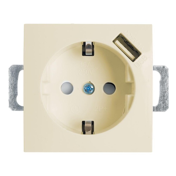 Розетка Feron Stekker Эрна c/з 16A 250V с защитной шторкой и с USB слоновая кость PST16-9111-02 39329 Розетка Feron Stekker Эрна c/з 16A 250V с защитной шторкой и с USB слоновая кость PST16-9111-02 39329