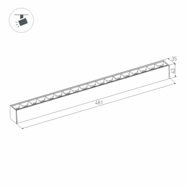Трековый светодиодный светильник Arlight Mag-Laser-45-L480-18W Day4000 046542