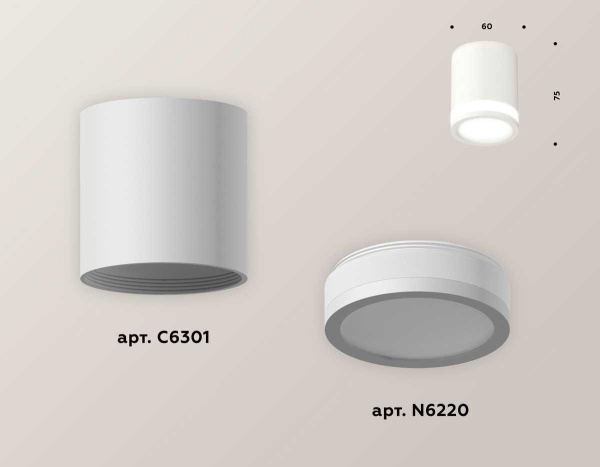 Комплект потолочного светильника Ambrella light Techno Spot XC (C6301, N6220) XS6301060