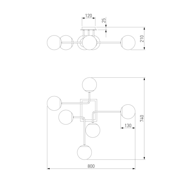 Потолочный светильник Eurosvet 30140/6 хром