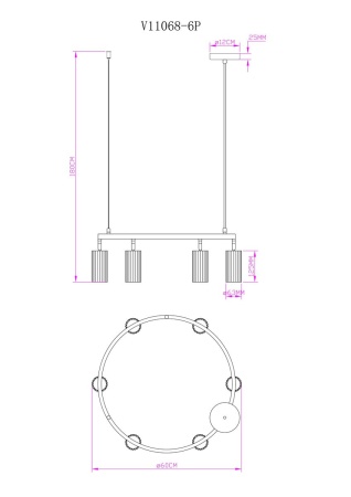 Подвесная люстра Moderli Cora V11068-6P