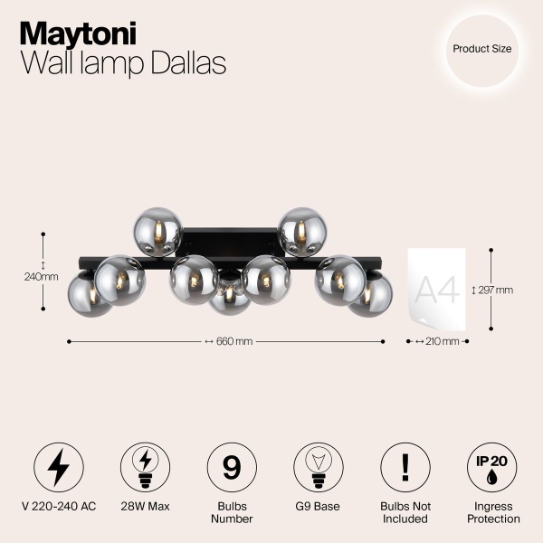 Бра Maytoni Dallas MOD547WL-09B Бра Maytoni Dallas MOD547WL-09B