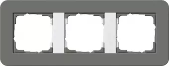 Рамка 3-постовая Gira E3 темно-серый/белый глянцевый 0213413