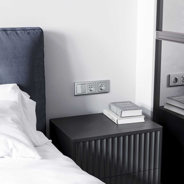 Выключатель Werkel двухклавишный серебро W1120065 4690389195686