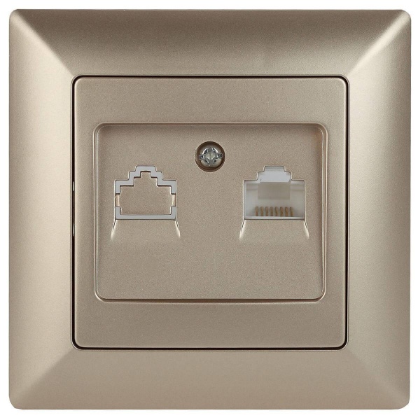 Розетка компьютерная RJ45 ЭРА Intro Solo шампань 4-303-04 Б0043385 Розетка компьютерная RJ45 ЭРА Intro Solo шампань 4-303-04 Б0043385