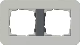 Рамка 2-постовая Gira E3 серый/антрацит 0212422