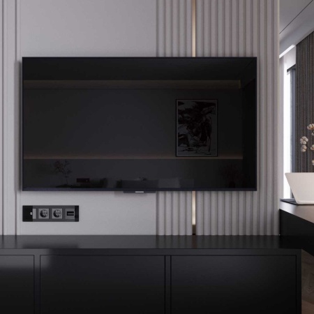 ТВ-розетка Werkel оконечная черный акрил W1183048 4690389197765