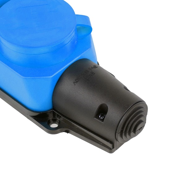 Розетка переносная тройная 2P+PE Stekker Одри с крышкой синий RST16-23-44-4 49403