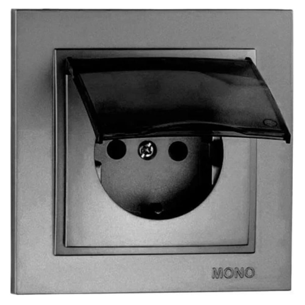 Розетка с заземлением Mono Electric Despina антрацит 102-242421-118 Розетка с заземлением Mono Electric Despina антрацит 102-242421-118