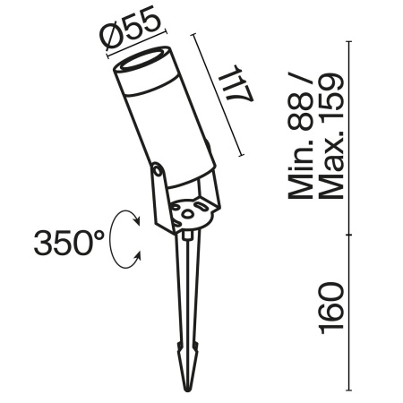 Ландшафтный светодиодный светильник Maytoni Bern O050FL-L5GF3K