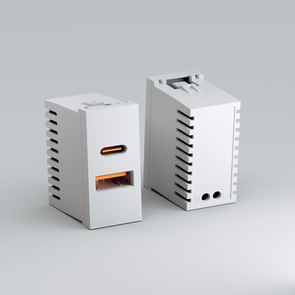 Модульная розетка USB тип A+C 45*22,5 Werkel белый W1272701 4630644890062