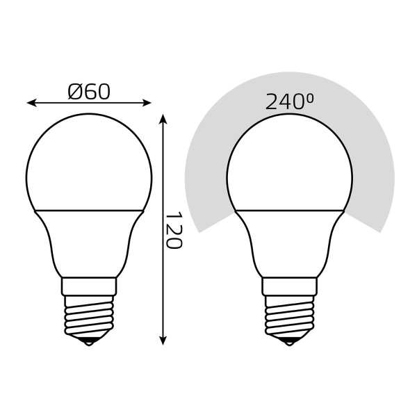 Лампа светодиодная Gauss E27 10W 3000K матовая 102502110