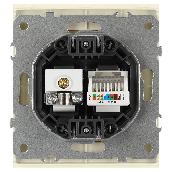 Розетка ЭРА Arktik 16-3110-02 комбинированная RJ45+TV слоновая кость Б0070495