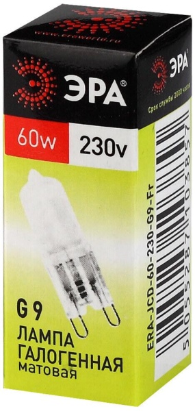 Лампа галогенная ЭРА G9 60W 2700K матовая G9-JCD-60-230V-FR C0027364 Лампа галогенная ЭРА G9 60W 2700K матовая G9-JCD-60-230V-FR C0027364