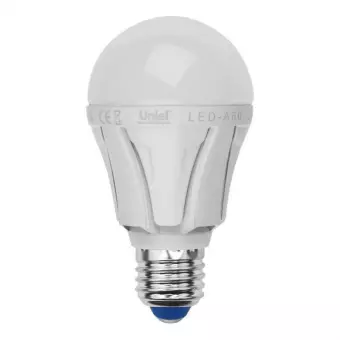 Лампа светодиодная (UL-00002004) E27 10W 6500K матовая LED-A60 10W/DW/E27/FR PLP01WH