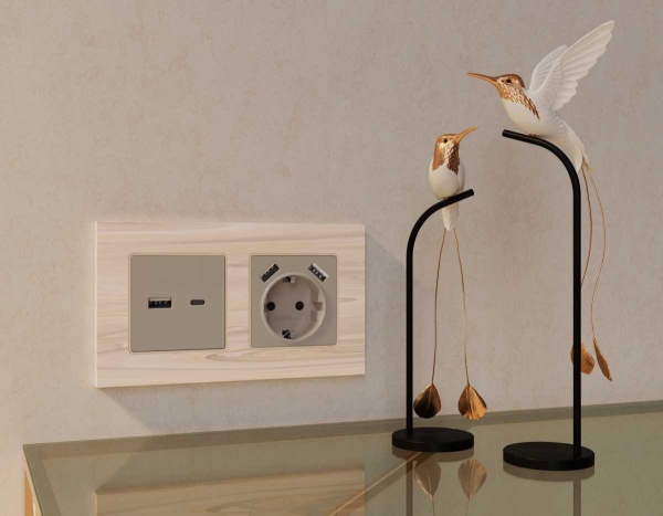 Лицевая панель розетки AMBRELLA VOLT AP3690