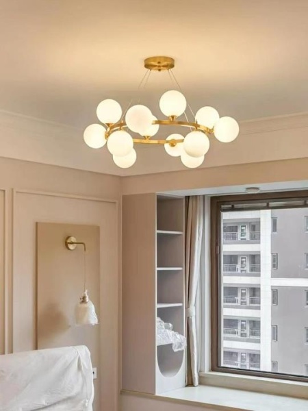 Люстра подвесная Alfa Light F2024-15 E27*12 Медный цвет