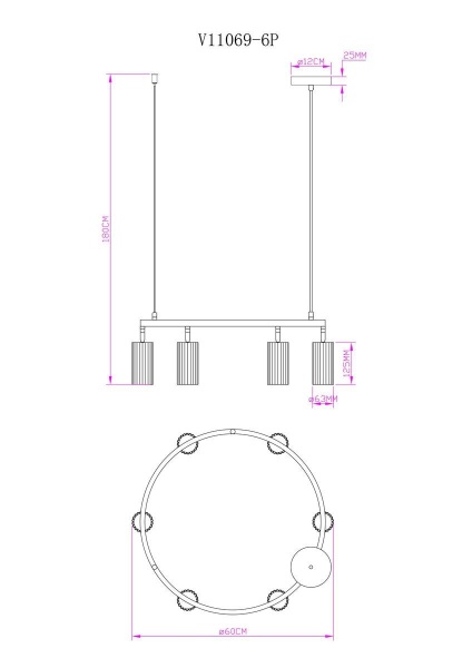 Подвесная люстра Moderli Cora V11069-6P