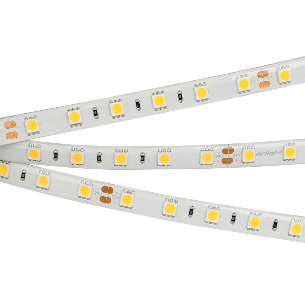Светодиодная влагозащищенная лента Arlight 14W/m 60Led/m 5060SMD теплый белый 5M RTW-SE-B60-10mm 24V Warm3000 015279(3)