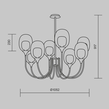 Подвесная люстра Maytoni Aura MOD016PL-08BS