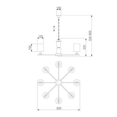 Подвесная люстра Eurosvet Caprera 60146/8 латунь