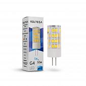 Лампа светодиодная Voltega G4 5W 4000К прозрачная VG9-K3G4cold5W 7184