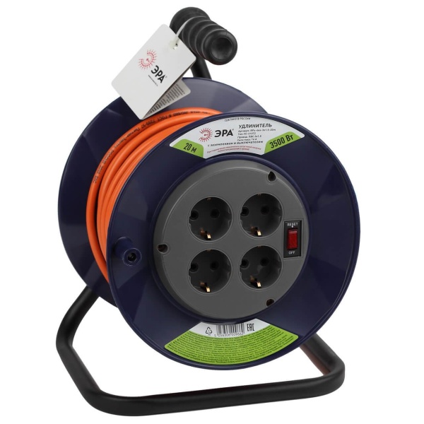 Удлинитель силовой ЭРА RPx-4es-3x1.5-20m Б0046849 Удлинитель силовой ЭРА RPx-4es-3x1.5-20m Б0046849