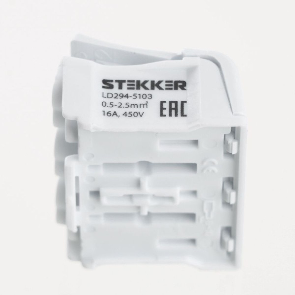 Клемма монтажная с/з Stekker, LD294-5103, для подключения фазных проводников 3 полюса, 3 контактные группы (3 ввода, 3 вывода на полюс) 32736