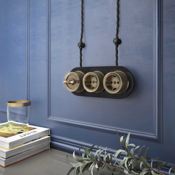 Выключатель Werkel двухклавишный на 4 положения Ретро W5720012 4690389166631