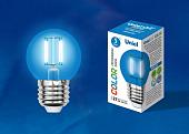 Лампа светодиодная (UL-00002990) E27 5W синий LED-G45-5W/BLUE/E27 GLA02BL