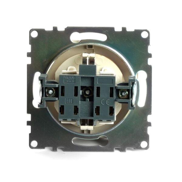 Розетка 2P+PE Stekker Катрин с крышкой золото GLS16-7112-08 49222