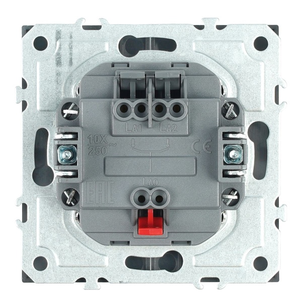 Выключатель 2-клавишный (механизм), СЗК, Stekker, 250В, 10А Эмили, RSW10-5104-10ZK, платиново-серый, soft touch 50239