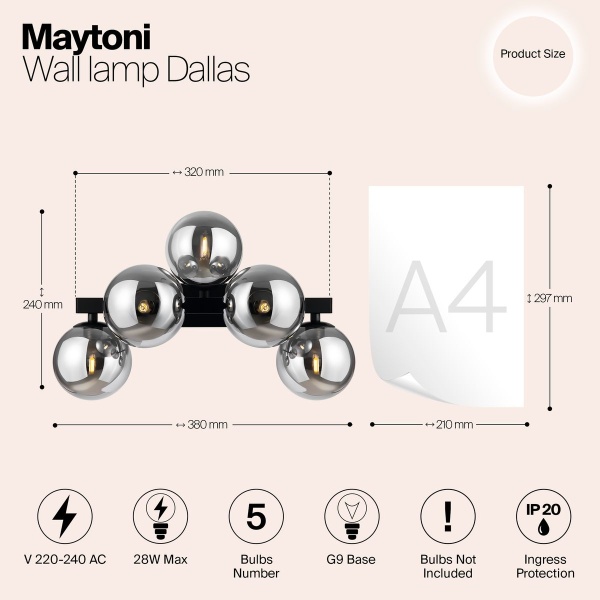 Бра Maytoni Dallas MOD547WL-05B Бра Maytoni Dallas MOD547WL-05B