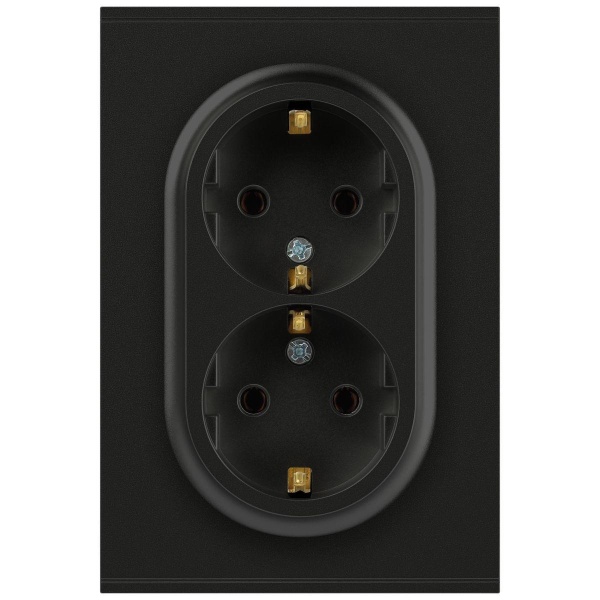 Розетка ЭРА Arktik 16-2104-05 двойная с заземлением 2X2P+E Schuko 16А-250В антрацит Б0070448