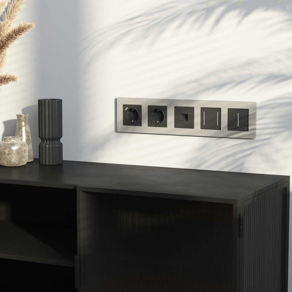 Рамка на 5 постов Werkel Slab дымчатый софт W0052917 a071630