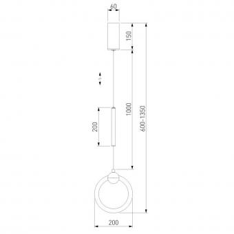 Подвесной светодиодный светильник Eurosvet Rim 90165/1 черный жемчуг