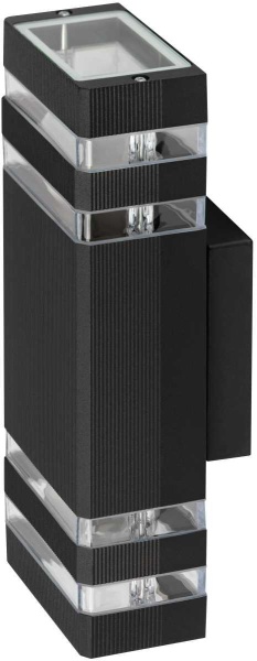 Светильник уличный настенный ЭРА «Астрея» GBW-101-BL-0310 230В 2хЕ27 IP54 вверх/вниз черный Б0069591