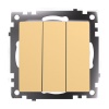 Выключатель трехклавишный Stekker Катрин золото GLS10-7108-08 49219