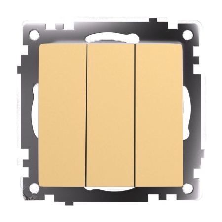 Выключатель трехклавишный Stekker Катрин золото GLS10-7108-08 49219