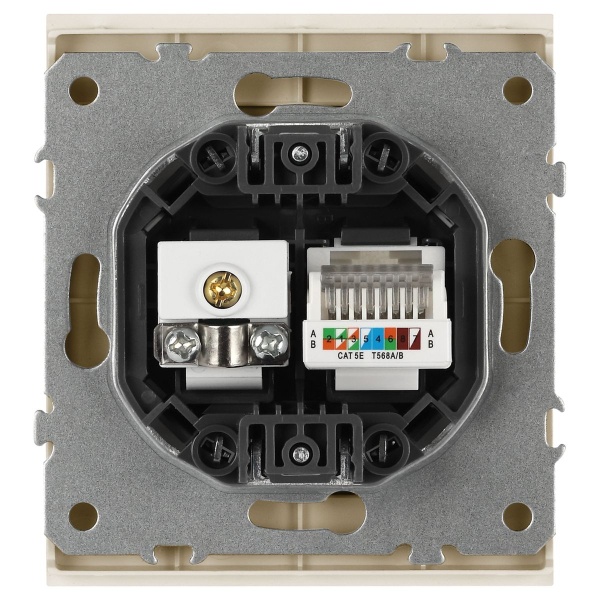 Розетка ЭРА Arktik 16-3110-04 комбинированная RJ45+TV шампань Б0070497
