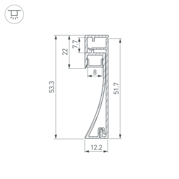 Профиль Arlight Plintus-H54-2000 Anod 046388