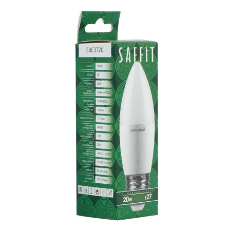Лампа светодиодная Saffit E27 20W 4000K матовая SBC3720 55271