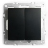 Выключатель двухклавишный Stekker Эрна черный PSW10-9104-03 49149