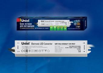 Блок питания для светодиодов Uniel (10587) 30W IP67 UET-VAJ-030A67