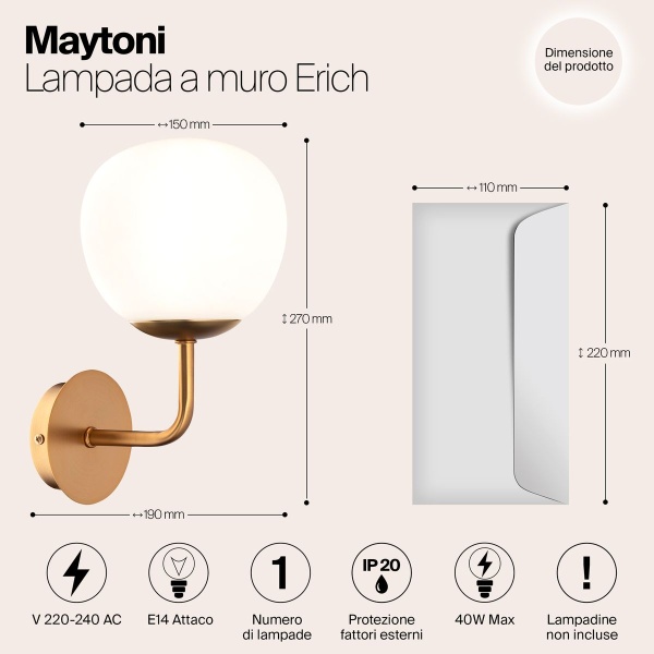 Бра Maytoni Erich MOD221-WL-01-G