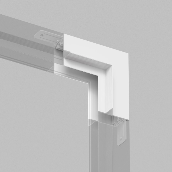 Коннектор L-образный стена-потолок Denkirs Smart Hide TR2118-WH