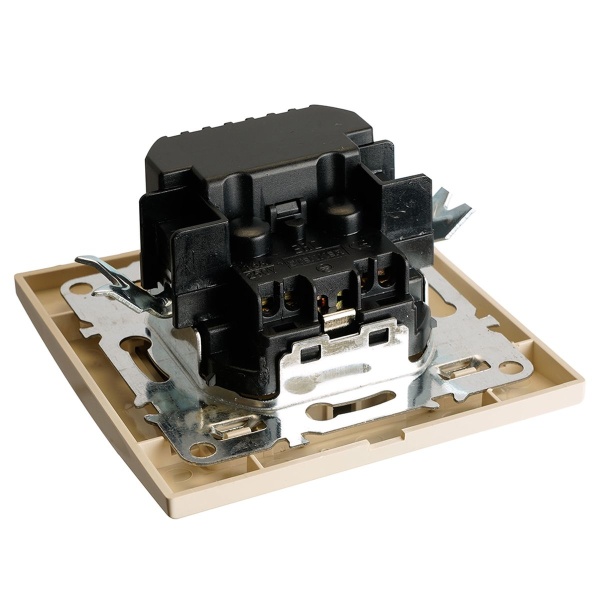 Розетка 1-местная с/з Stekker, PST16-9016-02, 250В, 16А с USB+ type C Эрна, слоновая кость 50077